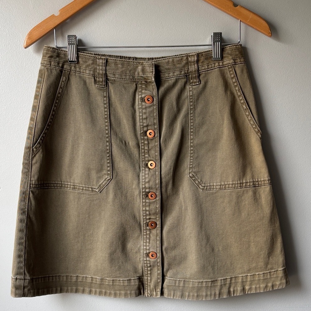Anthropologie Pilcro And The Letterpress Womens Skirt size 4 Olive hiking cowgir